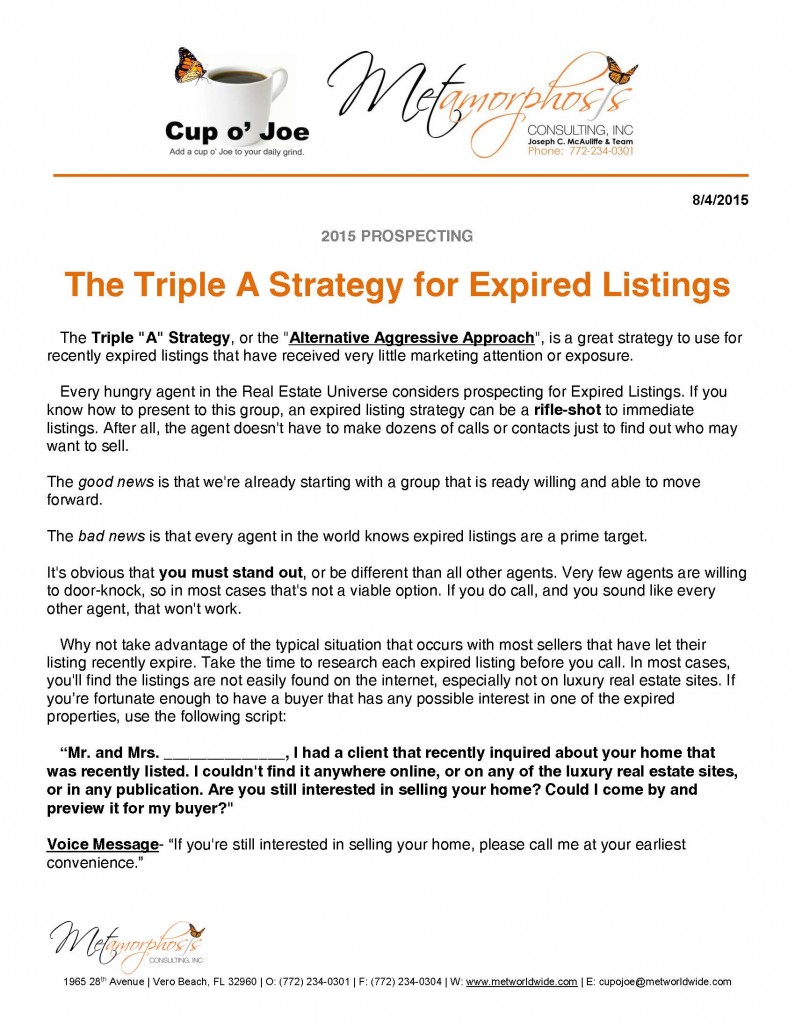 8-4-15_2015 Prospecting- The Triple A Strategy For Expired Listings